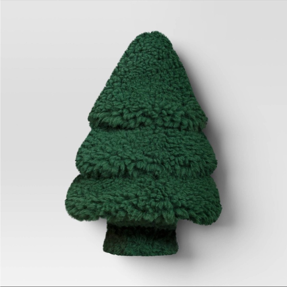 Threshold Faux Shearling Tree Shaped Throw Pillow - Christmas - Green - Target